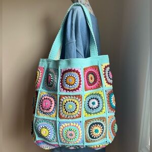 Large Handmade Shoulder Bag with Inner Zipper Pocket